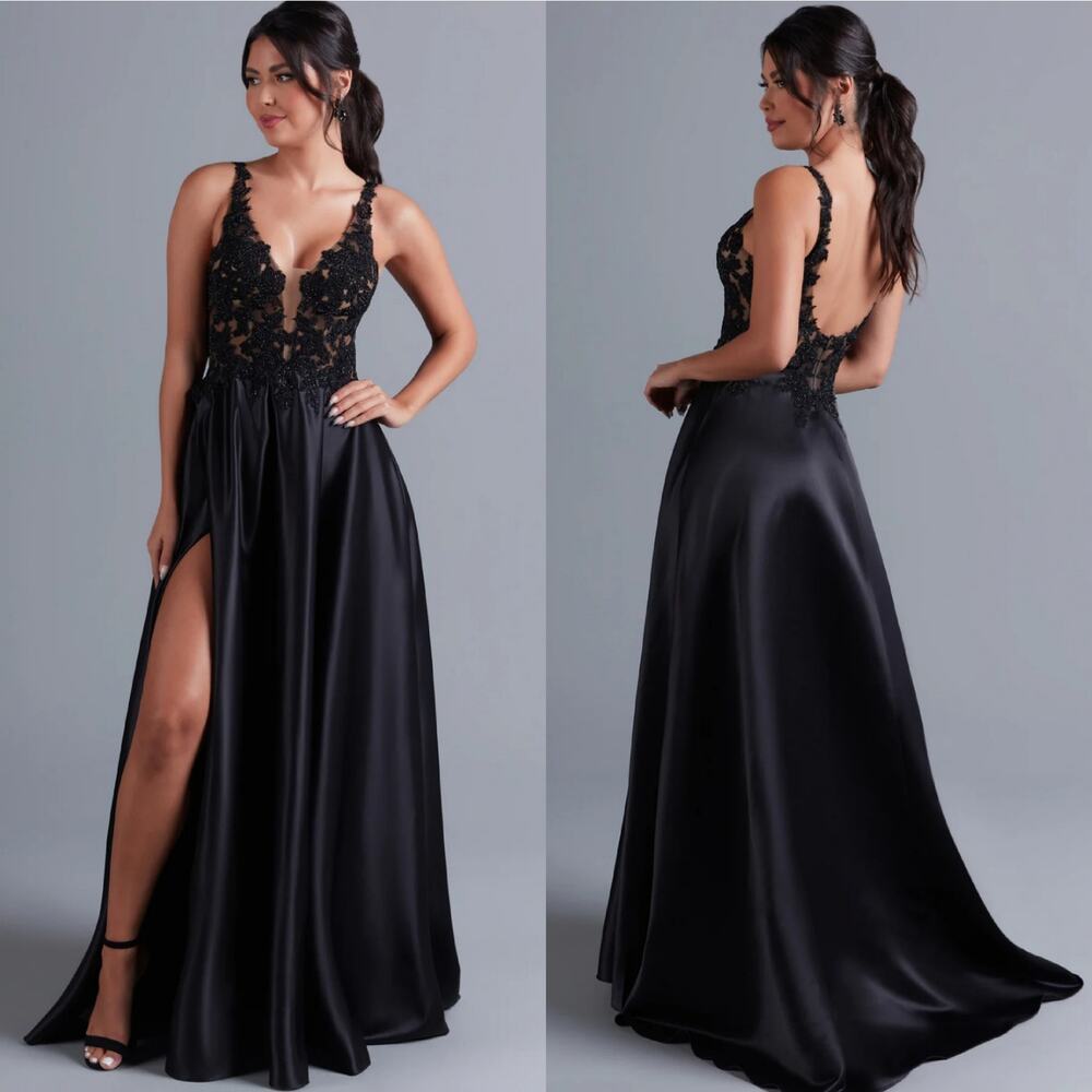 NWT Prom Girl Rated PG Black Gown Size 6 Dress